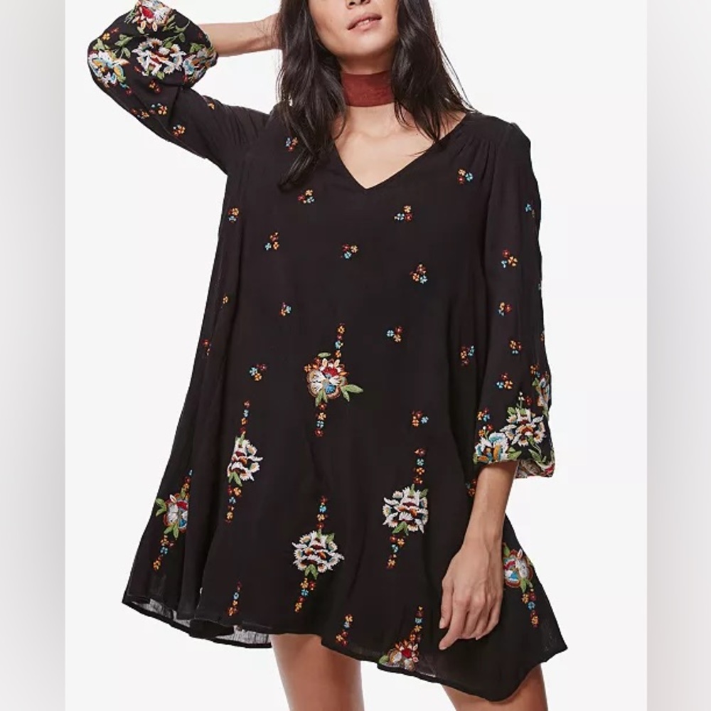 NWOT Free People Oxford Embroidered Shift Dress